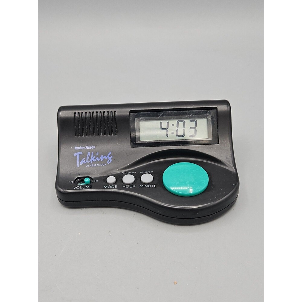 Radio Shack 63-915 Talking Curve Alarm Clock w/ LCD Display